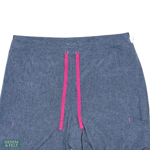 Smitten Scrubs Rock Goddess Top & Amp Flare Pants Set Heather Blue Pink Trim S - Picture 11 of 15